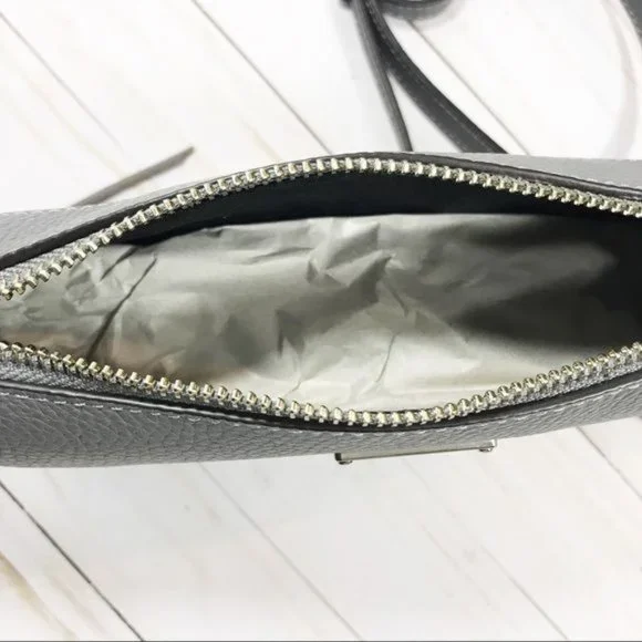 REBECCA MINKOFF Grained Leather Crossbody Bag in Gray - Picture 4 of 7